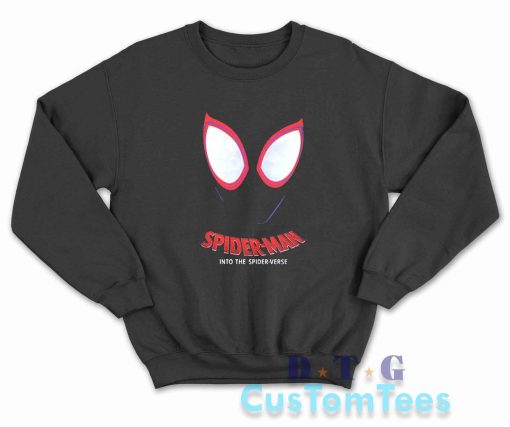 Spider Man Face Spider Verse Sweatshirt Color Black
