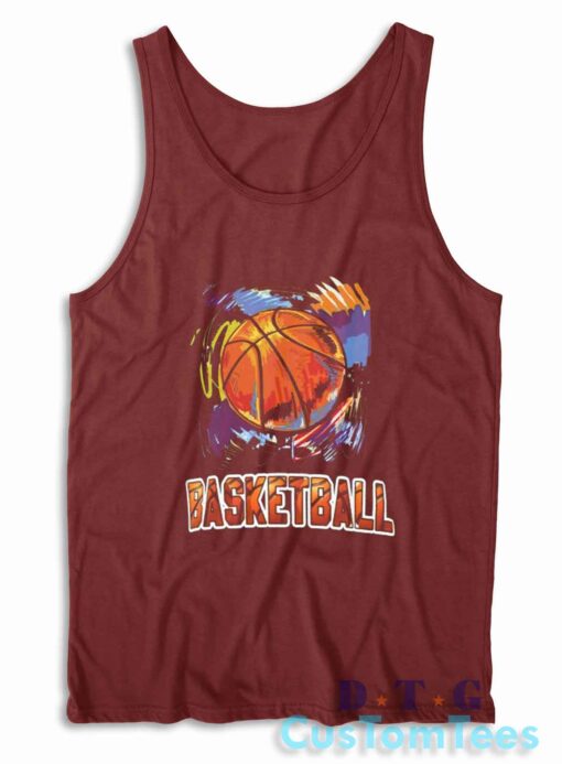 Basketball Tank Top Color Maroon
