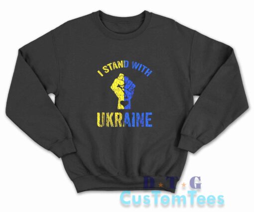 I Stand With Ukraine Sweatshirt Color Black