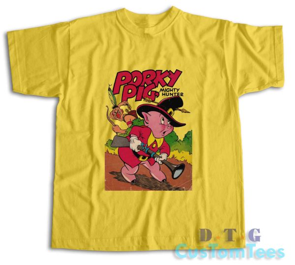 Porky Pig Mighty Hunter T-Shirt Color Yellow