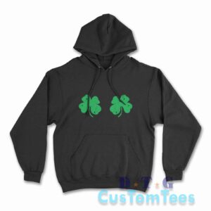 Shamrock Boobs Hoodie Color Black