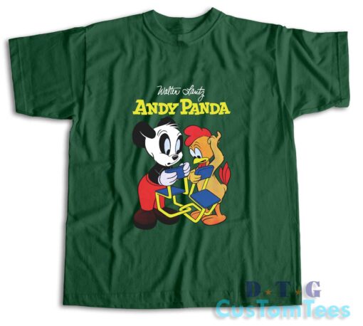 Walter Lantz Andy Panda T-Shirt Color Dark Green