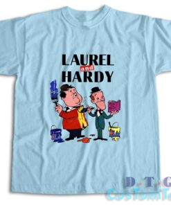 Laurel And Hardy T-Shirt Color Light Blue