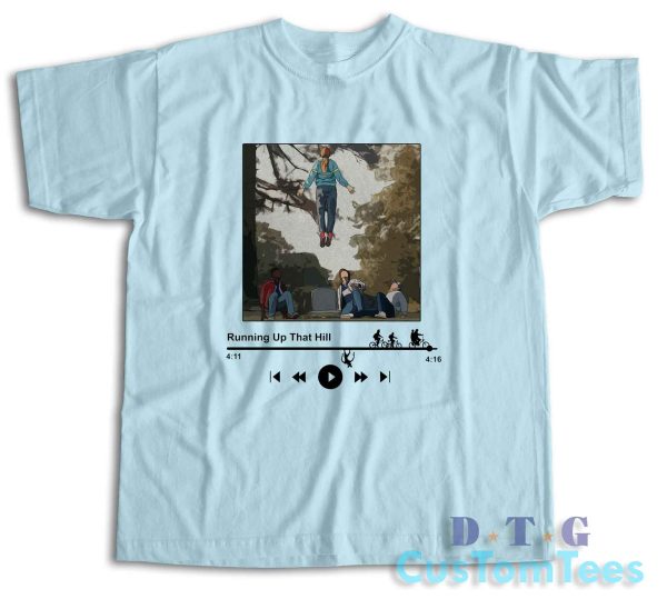 Running Up That Hill Max T-Shirt Color Grey Light Blue