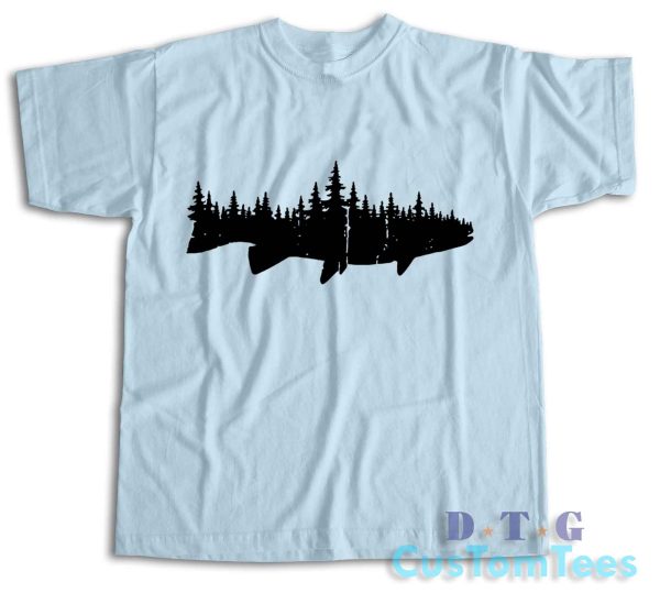 Fish and Forest T-Shirt Color Light Blue