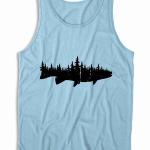 Fish and Forest Tank Top Color Light Blue