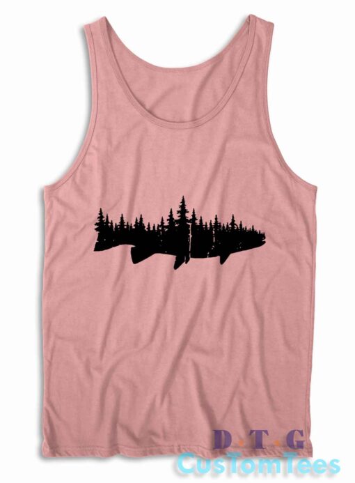 Fish and Forest Tank Top Color Pink
