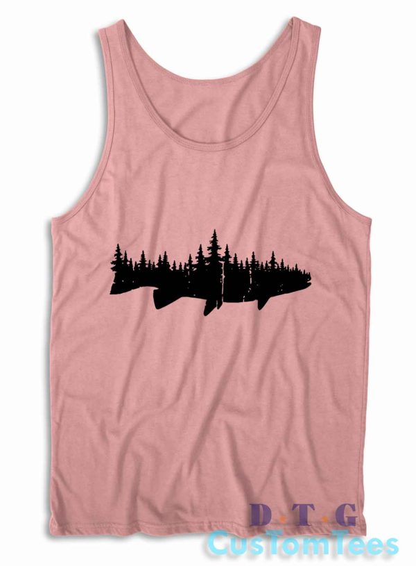 Fish and Forest Tank Top Color Pink