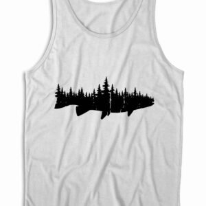 Fish and Forest Tank Top Color White