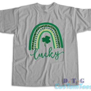 St. Patrick's Day Lucky Rainbow T-Shirt Color Grey