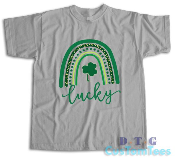 St. Patrick's Day Lucky Rainbow T-Shirt Color Grey