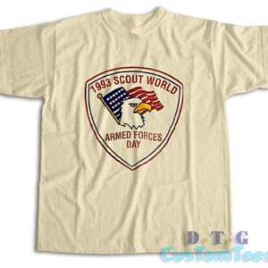 1993 Scout World Armed Forces Day T-Shirt Color Cream