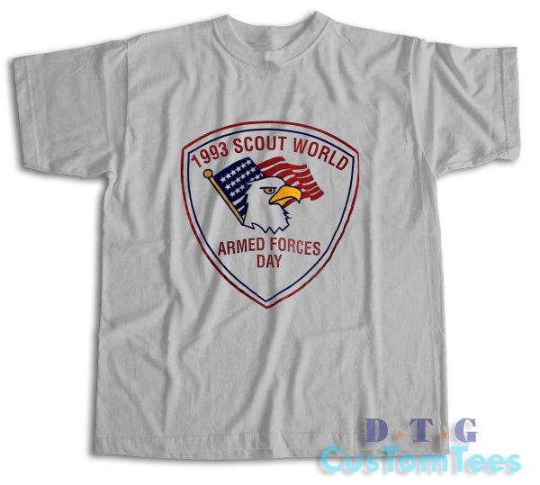 1993 Scout World Armed Forces Day T-Shirt Color Grey