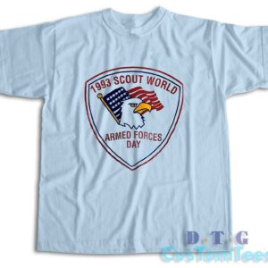 1993 Scout World Armed Forces Day T-Shirt Color Light Blue