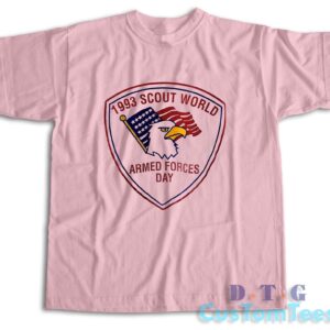 1993 Scout World Armed Forces Day T-Shirt Color Pink