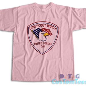 1993 Scout World Armed Forces Day T-Shirt Color Pink