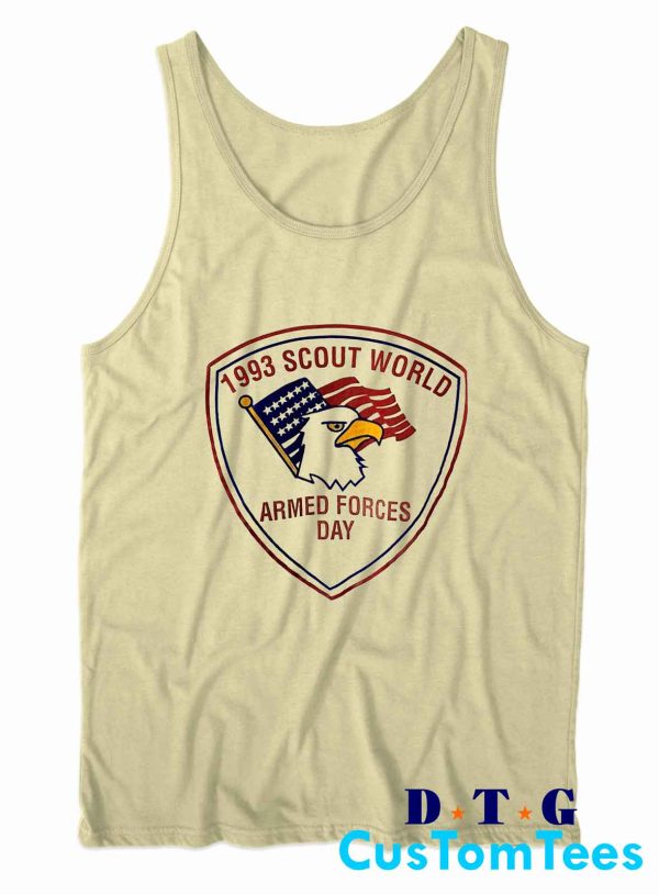 1993 Scout World Armed Forces Day Tank Top Color Cream