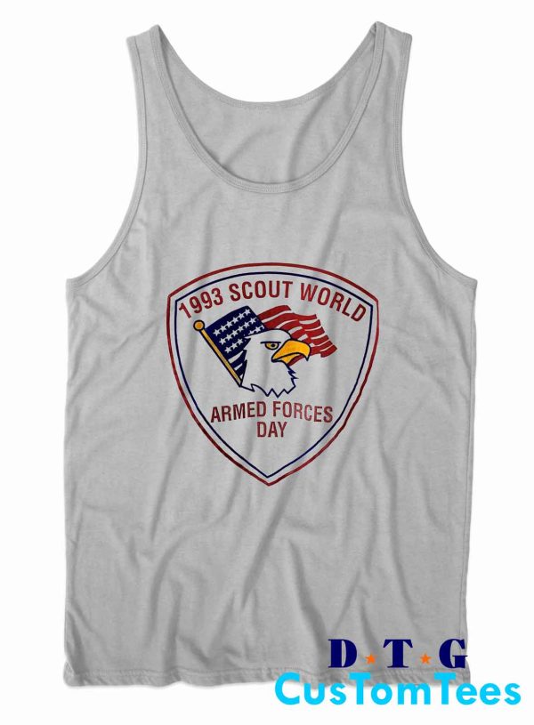 1993 Scout World Armed Forces Day Tank Top Color Grey