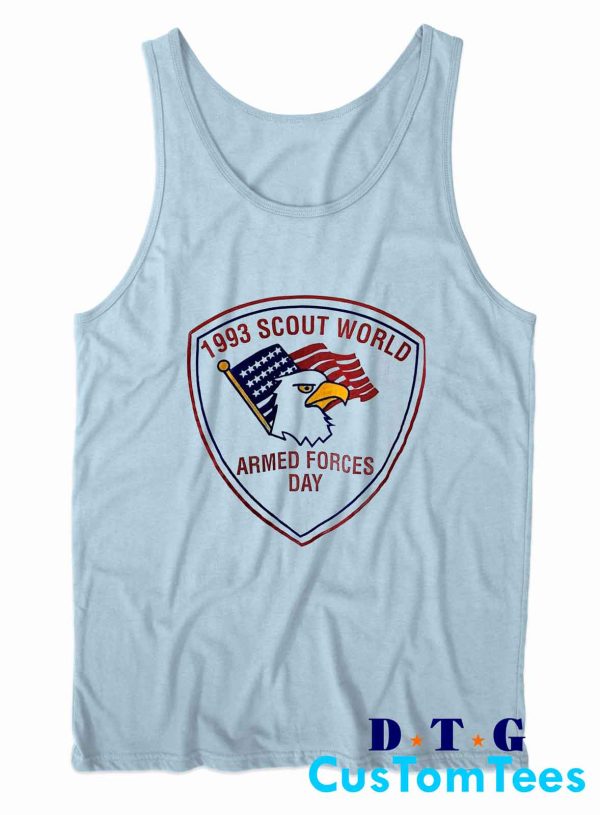1993 Scout World Armed Forces Day Tank Top Color Light Blue