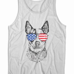 Australian Cattle Dog Fourth of July Tank Top Color White