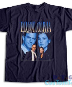 Elliot Stabler and Olivia Benson T-Shirt Color Navy