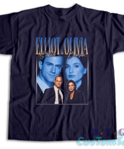 Elliot Stabler and Olivia Benson T-Shirt Color Navy