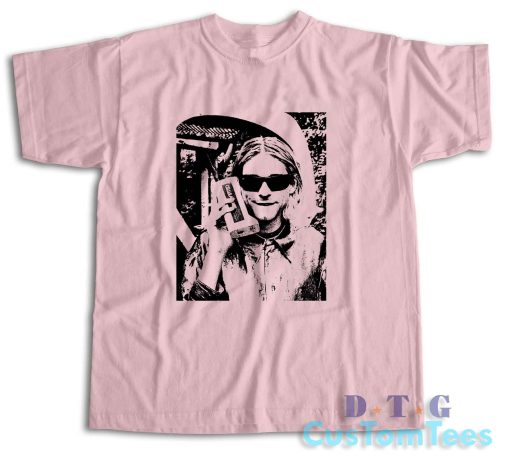 Kurt Cobain Mobile Phone T-Shirt Color Light Pink