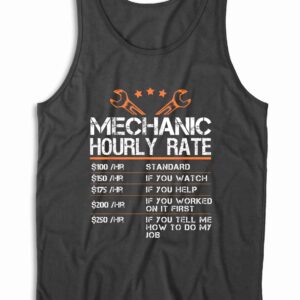 Mechanic Hourly Rate Tank Top Color Black