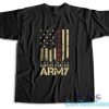 Patriotic U.S Army Veteran Red Line American Flag T-Shirt